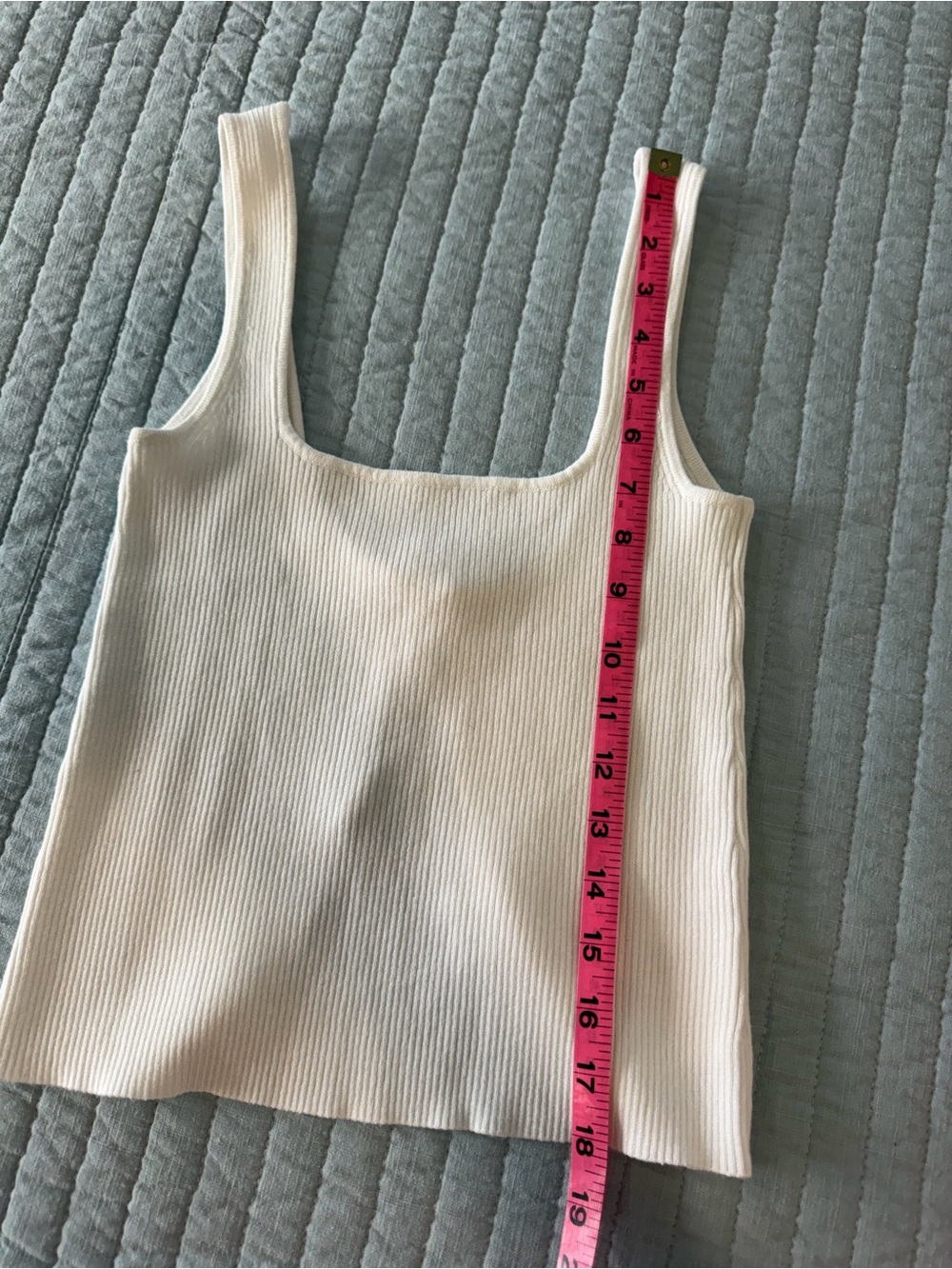 Lulu's Cream Ribbed Square-Neck Tank - Picture 6 of 7